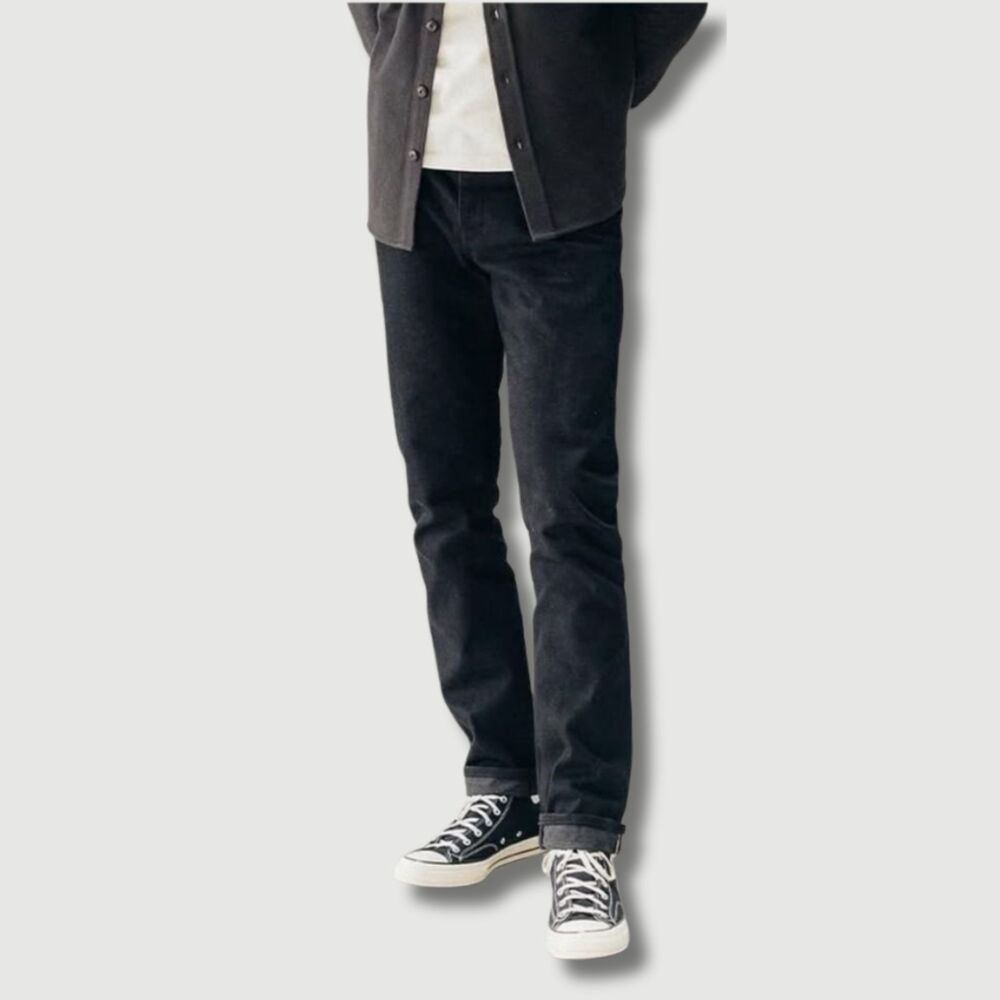 Taylor Stitch Men’s 31 Black Selvedge Denim Jeans Slim Fit Button Fly Casual